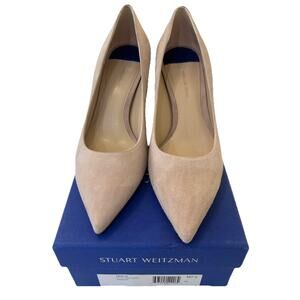 NEW Stuart Weitzman Pointy Toe Tippi Pump Dolce Suede US 7 M 3” Heels MSRP $395